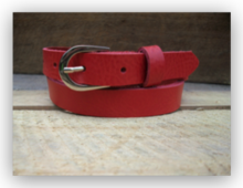 Red Full Grain Leather Belt 20 mm
